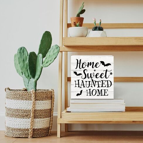 Vintage Fall Pumpkin Wooden Box Sign Funny Desk Decor Halloween Decorations Fall Decor for Home Farmhouse Table Bedroom Tiered Tray Wall Rustic Plaque Block Sign Decorative Thanksgiving Decor in Saudi Arabia