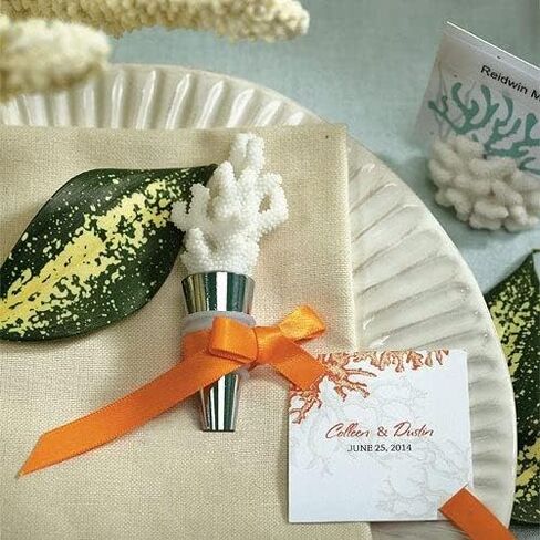 Weddingstar White Coral Wine Bottle Stopper Favor Gift Boxed in Saudi Arabia
