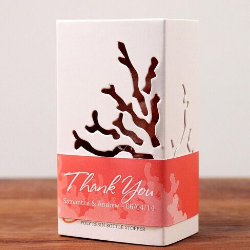 Weddingstar White Coral Wine Bottle Stopper Favor Gift Boxed in Saudi Arabia