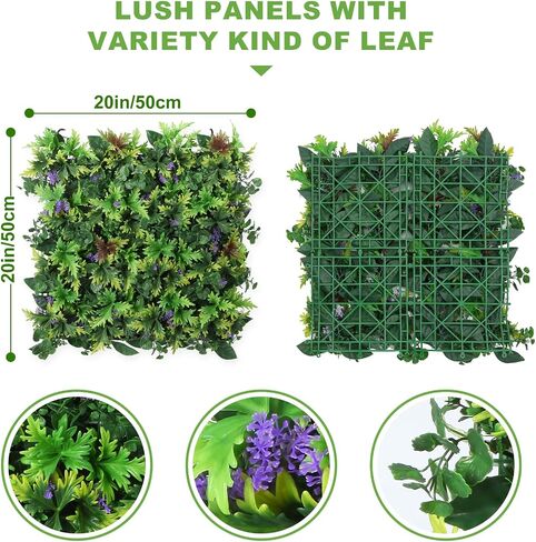 Artificial Grass Wall Backdrop,12pcs 20x20 Inch Faux Grass Wall Panels for Indoor Outdoor Boxwood Wall Decoracion,Greenery Hedge Wall Panels,Fake Green Grass Wall Panels for Party,Garden in Saudi Arabia