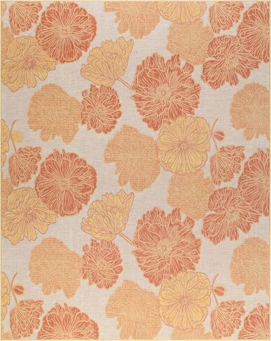 Nourison Garden Oasis Indoor/Outdoor Coral 8' x 10' Area Rug, Easy-Cleaning, Non Shedding, Bed Room, Living Room, Dining Room, Kitchen (8x10) in Saudi Arabia