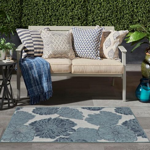 Nourison Garden Oasis Indoor/Outdoor Coral 8' x 10' Area Rug, Easy-Cleaning, Non Shedding, Bed Room, Living Room, Dining Room, Kitchen (8x10) in Saudi Arabia