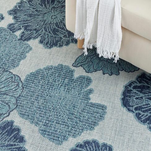 Nourison Garden Oasis Indoor/Outdoor Coral 8' x 10' Area Rug, Easy-Cleaning, Non Shedding, Bed Room, Living Room, Dining Room, Kitchen (8x10) in Saudi Arabia