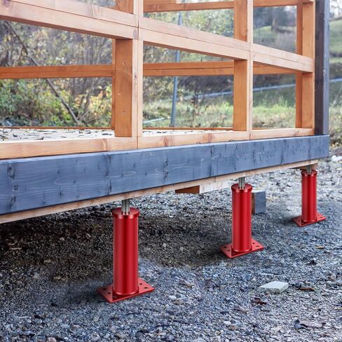 2 Pcs Adjustable Jack Post, 12"-16" Height Range, Basement Floor Jack Screw Jack House Jacks for Lifting Joist Beam Brace for Cellar Ceiling, Center Point Load Capacity 11023 Lbs, Red in Saudi Arabia
