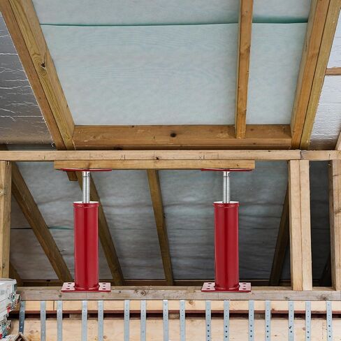 2 Pcs Adjustable Jack Post, 12"-16" Height Range, Basement Floor Jack Screw Jack House Jacks for Lifting Joist Beam Brace for Cellar Ceiling, Center Point Load Capacity 11023 Lbs, Red in Saudi Arabia