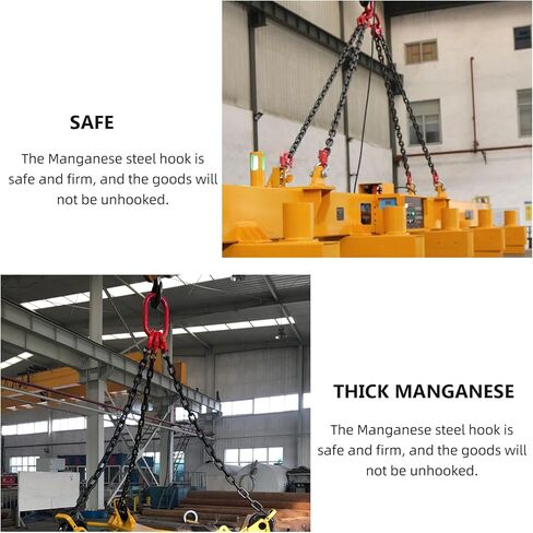 Baluue Chain Sling, Lifting Chain Slings with Hooks, Engine Chain Hoist Lifts, 1 ton Capacity Lifting Sling Chains Engine Lift Chain for Security Towing Industrial Scientific Handling in Kuwait