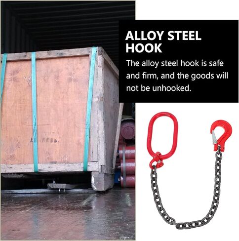 Baluue Chain Sling, Lifting Chain Slings with Hooks, Engine Chain Hoist Lifts, 1 ton Capacity Lifting Sling Chains Engine Lift Chain for Security Towing Industrial Scientific Handling in Kuwait