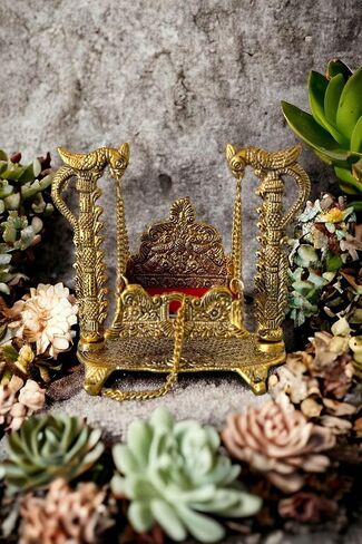 Metal Antique Bal Krishna Jhula for Janmashtami Indian Jhoola for Baby Krishna Idol Laddu Gopal Jhula in Saudi Arabia