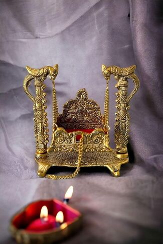 Metal Antique Bal Krishna Jhula for Janmashtami Indian Jhoola for Baby Krishna Idol Laddu Gopal Jhula in Saudi Arabia