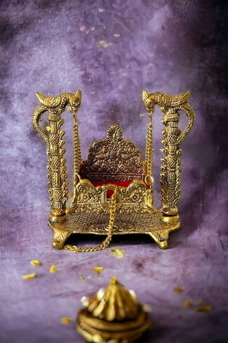 Metal Antique Bal Krishna Jhula for Janmashtami Indian Jhoola for Baby Krishna Idol Laddu Gopal Jhula in Saudi Arabia
