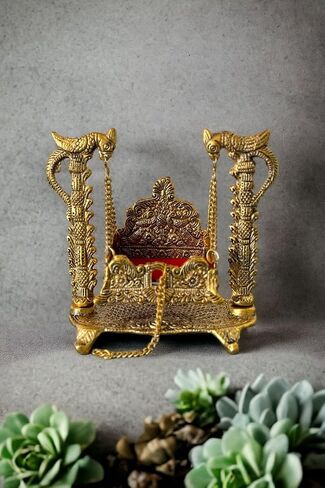 Metal Antique Bal Krishna Jhula for Janmashtami Indian Jhoola for Baby Krishna Idol Laddu Gopal Jhula in Saudi Arabia