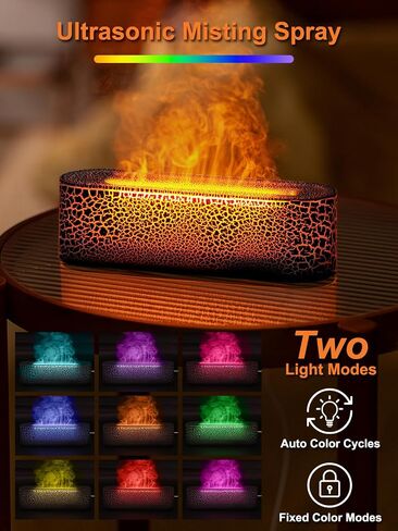 Essential Oil Diffusers 150ml, 7 Colors Changing Essential Oil Diffusers for Home, 3 in 1 Aroma Diffuser Quiet Room Oil Diffuser, Aromatherapy Diffuser for Office, Home (Black Cracks) in Saudi Arabia