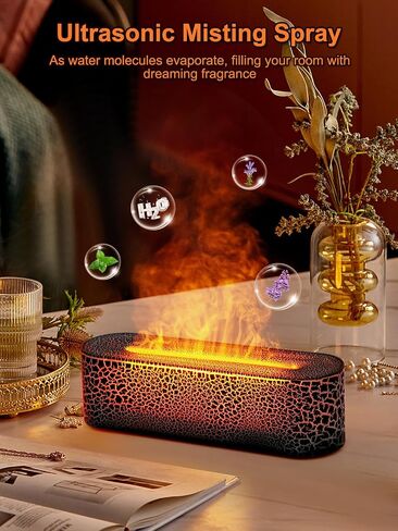Essential Oil Diffusers 150ml, 7 Colors Changing Essential Oil Diffusers for Home, 3 in 1 Aroma Diffuser Quiet Room Oil Diffuser, Aromatherapy Diffuser for Office, Home (Black Cracks) in Saudi Arabia
