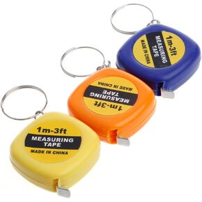 Easy Retractable Ruler Tape Measure Mini Portable Pull Ruler Keychain 1m/3ft
