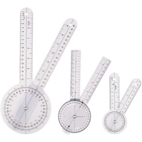 Premium Goniometer Set (3 Pieces), 360 Degree 6", 8", 12" Complete Set, Measuring Tool