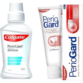 Colgate PerioGard Gum Protection Toothpaste 90g and MouthWash 250ml Helps Fight Plaque Dual Active Formula Helps to Keep Gums Healthy