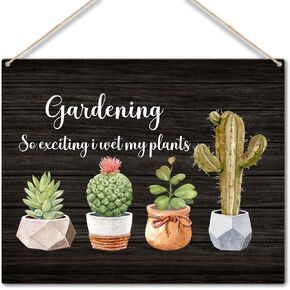 Funny Garden Signs, Wooden Hanging Plaque Sign, Housewarming Gifts for Friends Coworker, Wood Sign for Front Door Decorations Hanging, Wall Hanging Plaque Decor for Farmhouse -Mu19