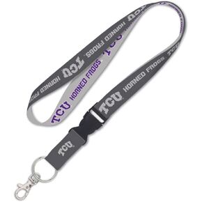 WinCraft TCU Horned Frogs Texas Christian Horned Frogs Lanyard with Detachable Buckle, 1" - Grey