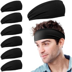 Workout Headbands for Men, 7 Pack Mens Running Headband Stretchy Sweatband Sports Headband for Cycling, Basketball, Yoga, Fitness Workout Unisex Hairband