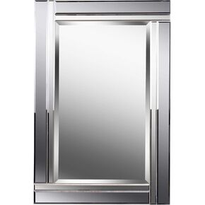 Kenroy Home 60426 Still Mirror with Beveled Smoke and Plain Mirror Frame with Smoked Mirror Finish, Modern Style, 36" Height, 24" Width, 1" Depth, Medium