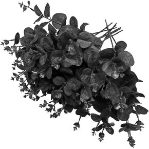 14PCS Black Artificial Roses Flowers,black fake roses bouquet fake black flowers for Halloween Party Home Decor (black and white rose)