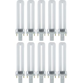 Sunlite 40501 PL7/SP41K Plugin U-Shaped Compact Fluorescent Lamp, 7 Watts, 360 Lumens, 4100K Cool White, 2-Pin (G23) Base, 10 Pack
