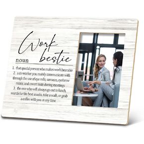 SRADMO Work Bestie Definition Picture Frame,Coworker Gifts 10×8 inch Wooden Tabletop Photo Frame,Funny Gifts for Work Best Friends Best Coworkers Colleagues