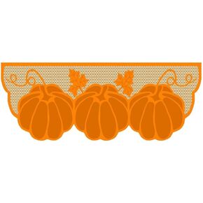 PEPAXON Fireplace Mantle Scarf Fall Thanksgiving Decor Orange Pumpkin Lace Table Runner Halloween Decoration Fall Harvest Decor 60x20inch