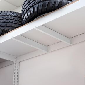 HOMEDANT Z-Beam 400 شعاع دعم التعزيز المعدني لتقوية رف المرآب شديد التحمل، أجزاء ملحقات متحركة للأرفف، تعزيز قوي للحمل لألواح الرف، أسود مجموعة واحدة (قطعتان)