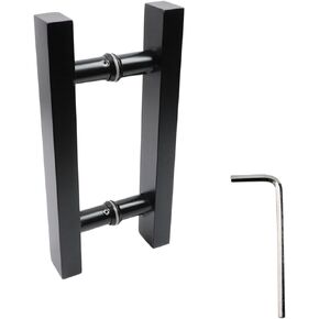 T Tulead Double Sided Push Pull Handles Sliding Door Hardware Barn Door Shed Door Handles Black 7-Inch Hole Centers