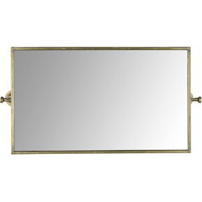 Creative Co-Op Antique Metal Framed Rectangle Wall Mirror, Gold