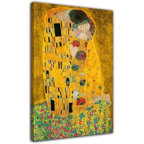QUNYAAE Gustav Klimt The Kiss Art Painting Canvas Art Poster and Wall Art Picture Print Modern Family Bedroom Decor Posters 16x24inch(40x60cm)-Unframed
