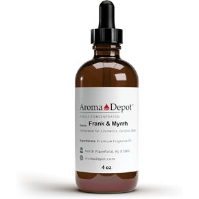 Aroma Depot Frankincense & Myrrh Fragrance Oil 120ml Premium Frank & Myrrh Essential Oil with Dropper for Candle Making, Soap Making & Bath Bombs. Undiluted & Alcohol Free Scented Oil. (4 fl oz.)