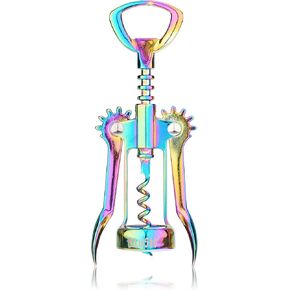 Blush Winged Corkscrew, Iridescent Bottle Opener, Cork Remover, Rainbow Wine Gift Accessory, Mirage, Set of 1