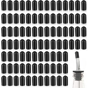 100 Pcs Pour Spout Covers for Oil Bottle Spout, Liquor Bottle Pour Spout Covers for Shot Pourer Olive Oil Dispenser Spout Dust Covers Rubber Caps (Not Include the Spout)