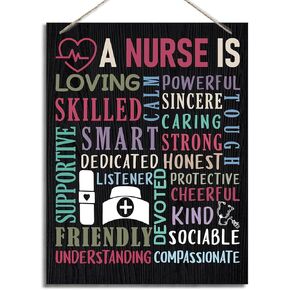 Nurse Sign, Decorative Hanging Wood Plaque for Wall, Nurse Office Door Sign, Rustic Door Hanger, Farmhouse Wood Wall Sign, Nurse Office Decor, Graduation Gift for Nurse, Nurse Appreciation Gift