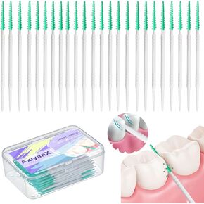 150PCS Interdental Brushes and Dental Floss Picks 2-in-1,Double Head Brush Picks for Teeth,Soft Interdental Toothpicks for Adults,Plastic Toothpicks,Disposable Floss Picks