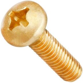 #6-32 x 1/2 inches Brass Machine Screws, Phillips Drive, Pan Head, Solid Brass, Plain Finish, Right Hand Threads (Quantity: 100 pcs) Screw Size: #6-32, Length: 1/2 inches, Coarse Thread UNC
