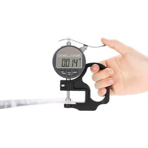 Wendry Digital Thickness Gauge, LCD Digital Display, Measuring Range is 0-12.7mm, Thickness Meter Electronic Micrometer with LCD Display