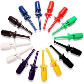BrightTea® 8pairs Mini SMD Ic Single Hook Clip Grabbers Test Probe Cable for Multimeter Wire Lead (16pieces packger)