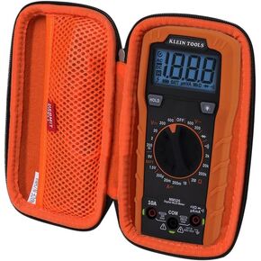 Hermitshell Hard Travel Case for Klein Tools Digital Multimeter, 600V MM400 / MM300 （ Black+Orange ）