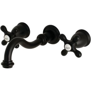 Kingston Brass KS3120AX Vintage Bathroom Faucet, 7-4/9" in Spout Reach, Matte Black