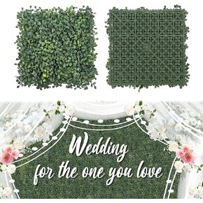 Artificial Grass Wall Panels, 20"x 20"(12P) Faux Boxwood Panels for Outdoor Indoor Green Grass Wall Decor, Party Wedding Garden Fence Decorations