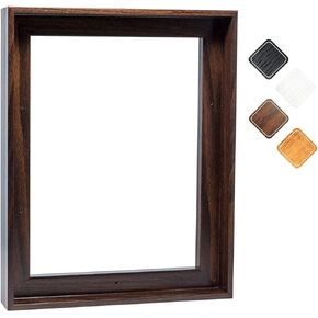 Canvas Floating Frame, Picture Wall Art Painting Frame for Finished Canvas Painting 1-1/4 Deep Picture Art Wall Decor. (Dark Brown, 16x20)