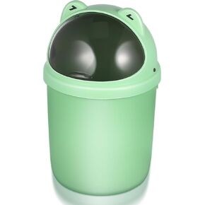 PRETYZOOM Cute Frog Trash Can with Lid Cartoon Garbage Bin Kawaii Flip Wastebasket Recycle Bin Vehicle Trash Bin for Bathroom Kitchens Office Dressing Table in Saudi Arabia