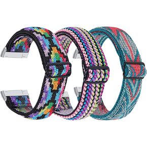 Elastic Nylon Bands Compatible for Fitbit Versa 4/Versa 3/Sense 2/Sense Wristband,Stretchy Fabric Sport Strap Band for Fitbit Versa 4/Sense 2 Smart Watch for Women