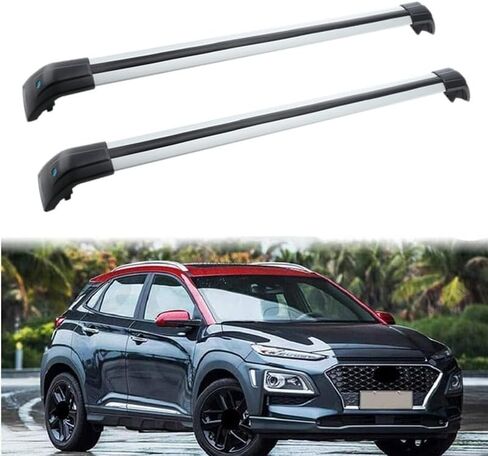 MotorFansClub Cross Bars Fit for Hyundai KONA 2018 2019 2020 2021 2022 Lockable Baggage Luggage Racks Roof Racks Rail Cross Bars (2 PCS) in Saudi Arabia