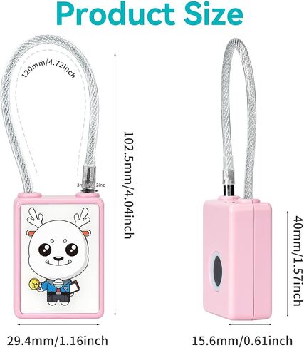 LELEEN Fingerprint Padlock, Fingerprint Locker Lock for Gym School Locker, Smart Biometric Thumbprint Padlock Keyless Rechargeable Fingerprint Cable Lock for Backpacks, Luggage, Suitcase (Green) in Saudi Arabia