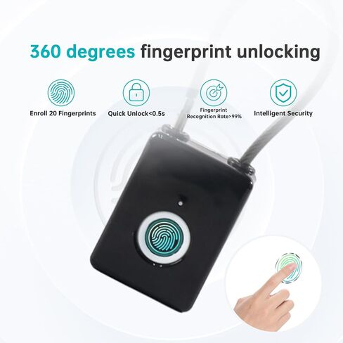 LELEEN Fingerprint Padlock, Fingerprint Locker Lock for Gym School Locker, Smart Biometric Thumbprint Padlock Keyless Rechargeable Fingerprint Cable Lock for Backpacks, Luggage, Suitcase (Green) in Saudi Arabia