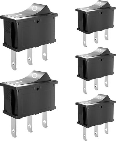 5 Pcs Rocker Switch ON/OFF (ON/ON), 15mm×21mm 12V 24V 125V 250V, 3 Pin Boat Toggle Rocker Switch in Saudi Arabia